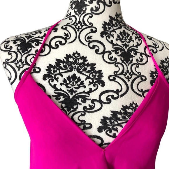 OLIVACEOUS Hot Pink Halter V-neck Blouse - Picture 4 of 13
